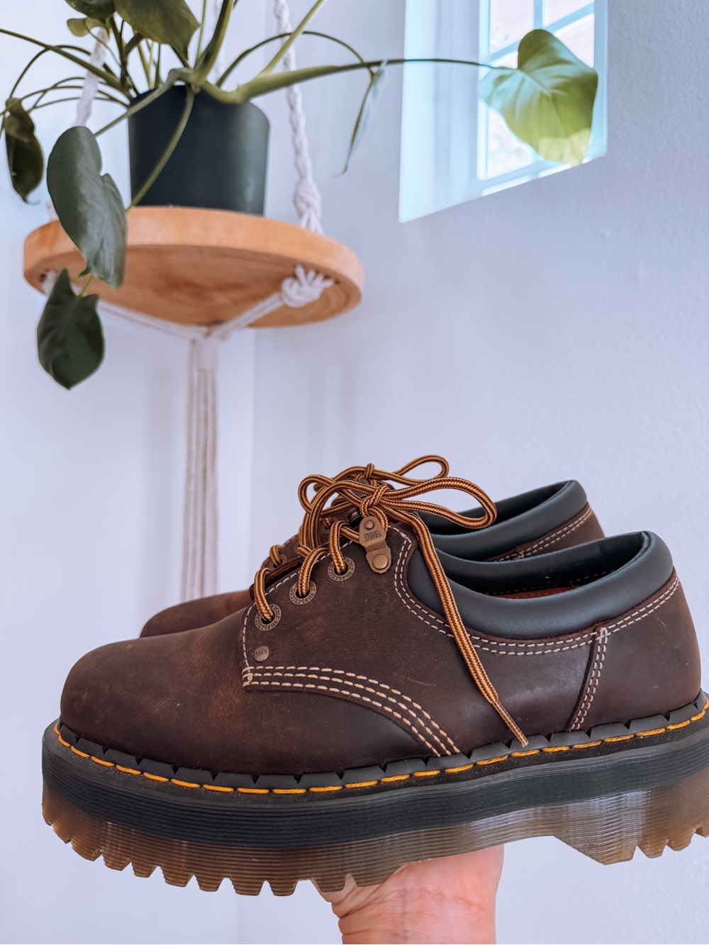Dr. Martens Brown Platform Lace-Up Shoes